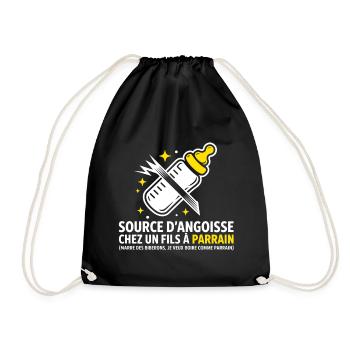Fed up with bottles, I want to drink like parrai - Drawstring Bag - black - Front