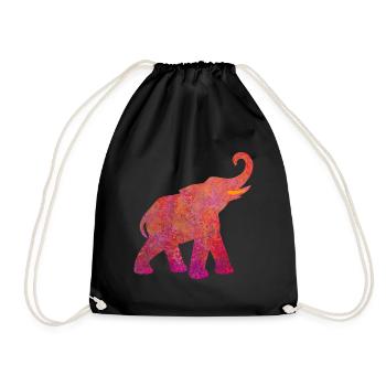 Yoga Eléphant Holi rose Énergie Animal Amour Namaste - Sac de sport léger - noir - Devant
