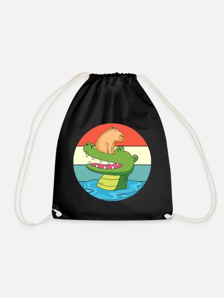 Capybara Capibara - Turnbeutel - Schwarz