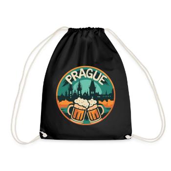 Prag Bier Skyline – Tschechien Souvenir Junggesell - Turnbeutel - Schwarz - Vorne