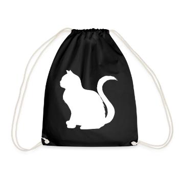 katzen, silhouetten, sitzend - Turnbeutel - Schwarz - Vorne