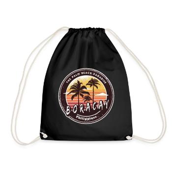 Boracay Philippines Vintage Design - Drawstring Bag - black - Front