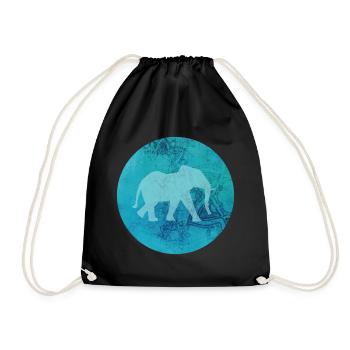 Mandala Elefant Indien Yoga Meditation Energie om - Turnbeutel - Schwarz - Vorne