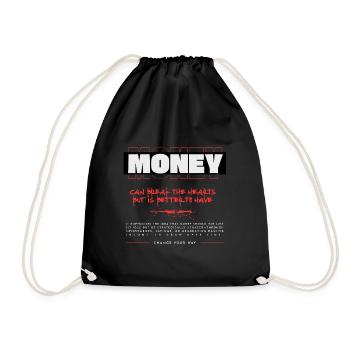 Money Shirt – Besser Geld als Liebeskummer - Turnbeutel - Schwarz - Vorne