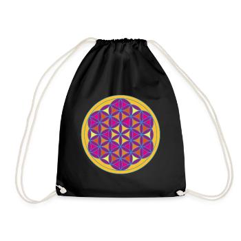 Yoga Flower of Life Meditation spirituell om Kreis - Turnbeutel - Schwarz - Vorne