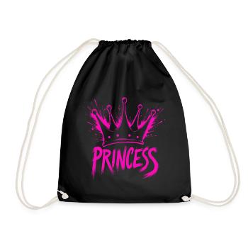 Princess Crown Splash - Drawstring Bag - black - Front