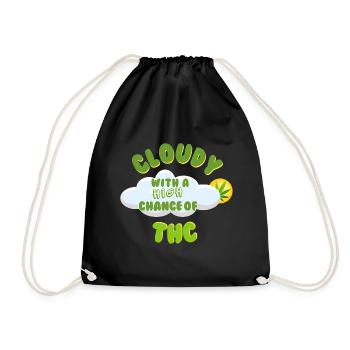 Cloudy THC Celebration Design - Drawstring Bag - black - Front