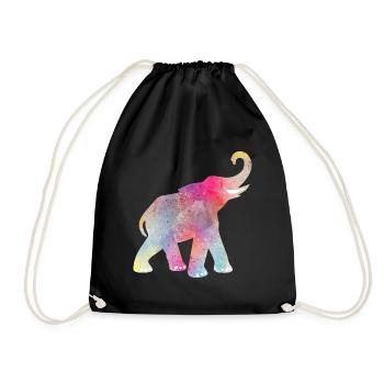 Yoga Holi Festival Inde Éléphant coloré om - Sac de sport léger - noir - Devant