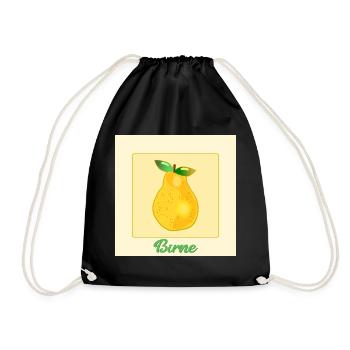 Birnenerntezeit Obst Birne - Turnbeutel - Schwarz - Vorne