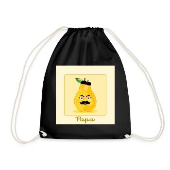 French dad - dad with mustache beard - Drawstring Bag - black - Front