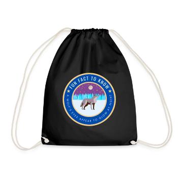 A wolf's eyes appear to glow at night - Drawstring Bag - black - Front