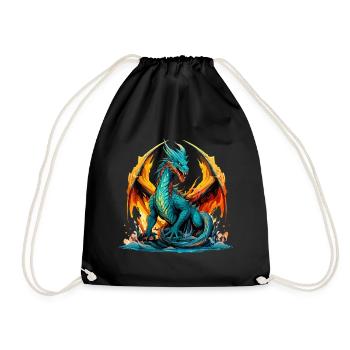 Dragon Fantasy Magic Mysticism Mythology Creature - Drawstring Bag - black - Front