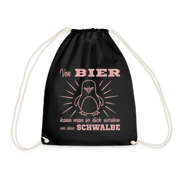 Bier Pinguin - Turnbeutel - Schwarz - Vorne