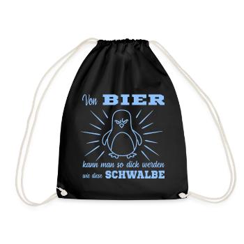Bier Pinguin - Turnbeutel - Schwarz - Vorne