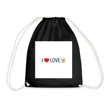 Love and Beer on a T-shirt - Drawstring Bag - black - Front