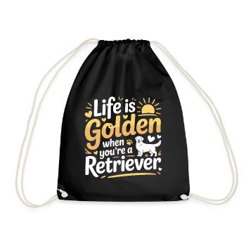 Life Is Golden Retriever Citation Design - Sac de sport léger - noir - Devant