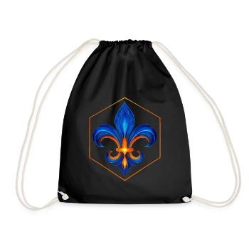 Fleur-de-Lys Flame Blue and Gold Glow - Drawstring Bag - black - Front
