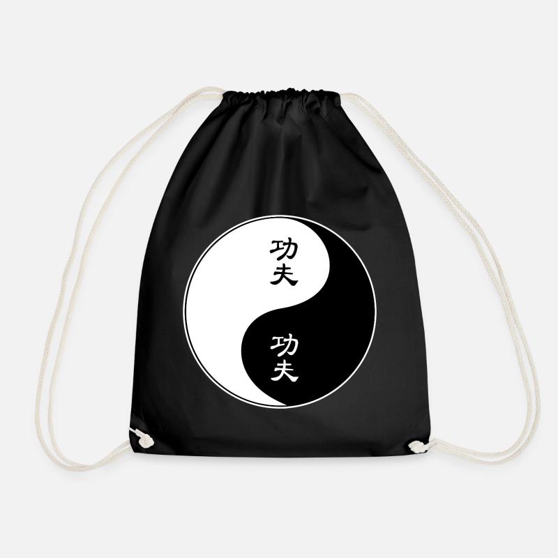 Yin Yang Kung Fu Symbol Design - Turnbeutel - Schwarz