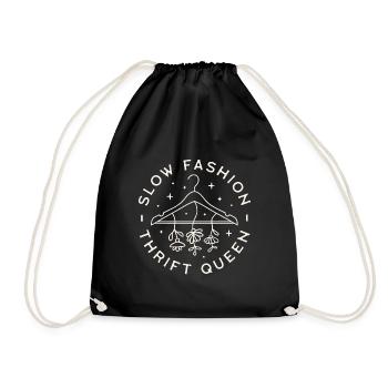 Friperie slow fashion friperie amoureux économe fille - Sac de sport léger - noir - Devant
