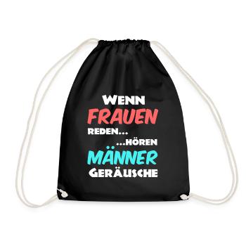 Männer und Frauen Sprüche - Turnbeutel - Schwarz - Vorne