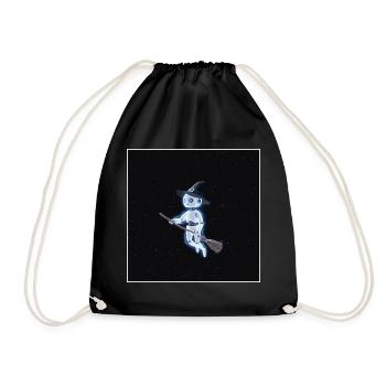 Robot witch in space - Drawstring Bag - black - Front