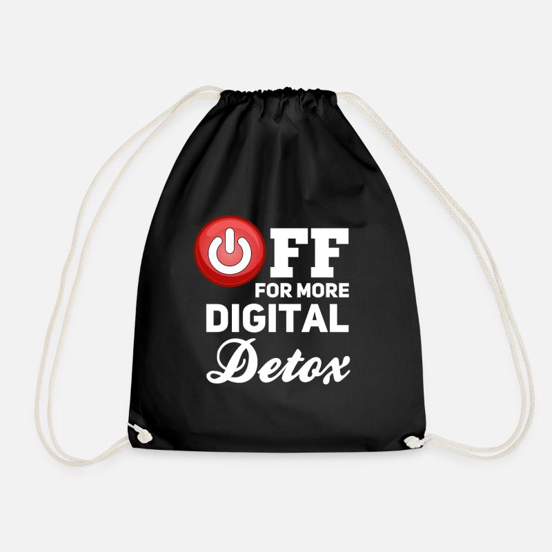 Digital Detox Off - Drawstring Bag - black