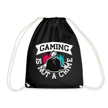 Gaming Not A Crime t-shirt design - Drawstring Bag - black - Front