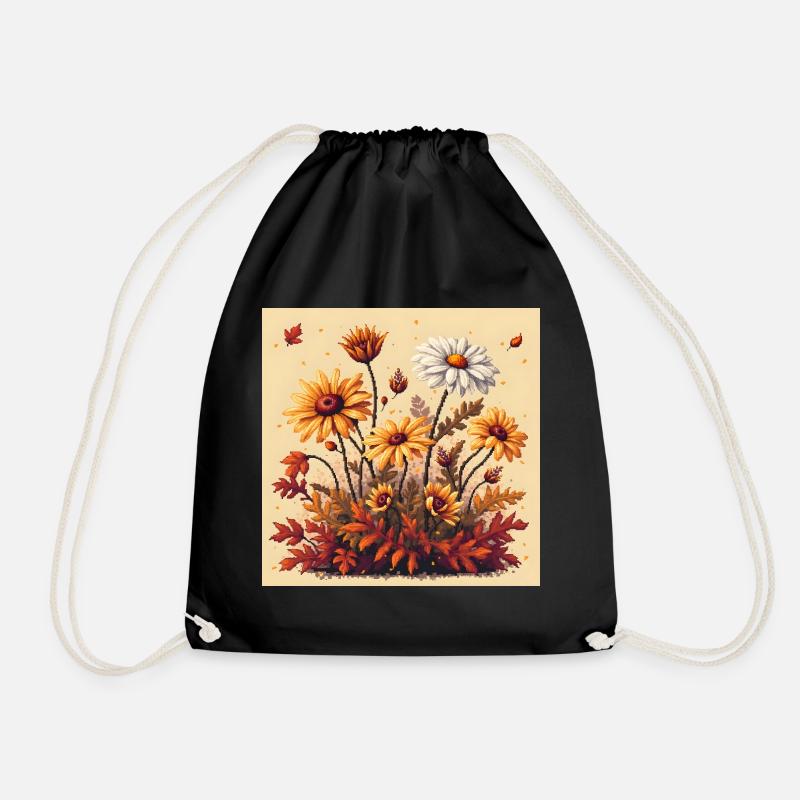 8 bits Floraison d’automne - Sac de sport léger - noir