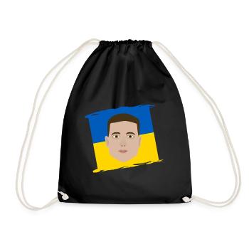 Zelensky Ukraine Flag - Drawstring Bag - black - Front
