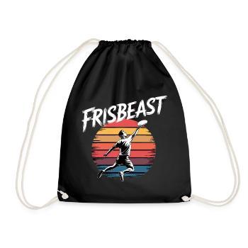 Frisbeast Retro Ultimate Frisbee Stil Für Sportler - Turnbeutel - Schwarz - Vorne