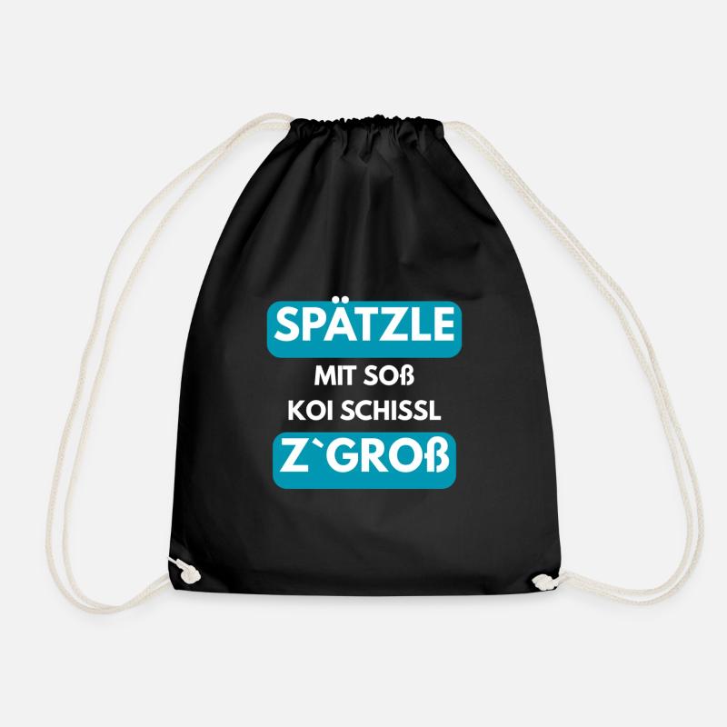 Spätzle mit Soß koi Schissl z`groß - Turnbeutel - Schwarz