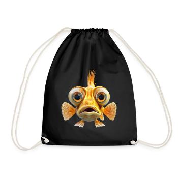 Fischgesicht mit großen Augen - Turnbeutel - Schwarz - Vorne