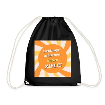 Fille préférée - Cibles dans l’illustration du soleil - Sac de sport léger - noir - Devant
