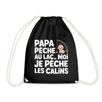 Père Pêcheur Bébé au Lac Interprétation - Sac de sport léger - noir - Devant