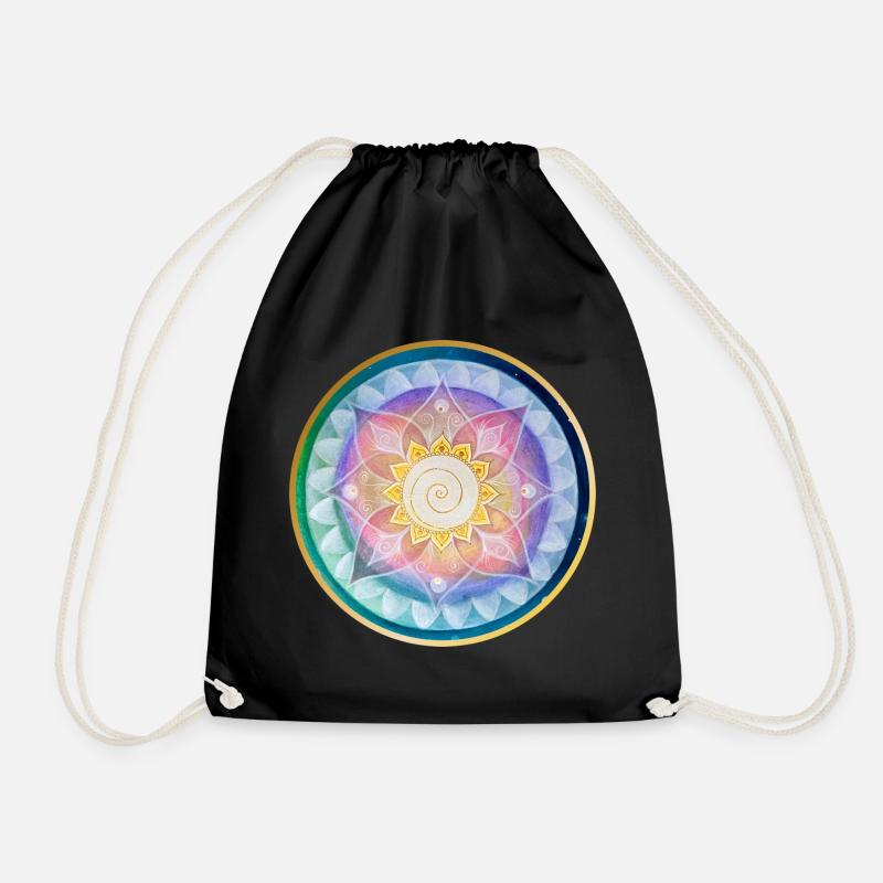 Harmonisches Mandala Meditations design - Turnbeutel - Schwarz