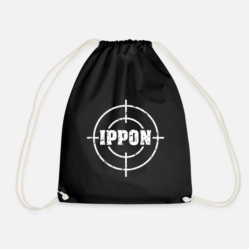 Target_judo_ippon_grunge_karsten_weiss - Drawstring Bag - black