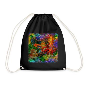 Words & Birds V2 - Drawstring Bag - black - Front