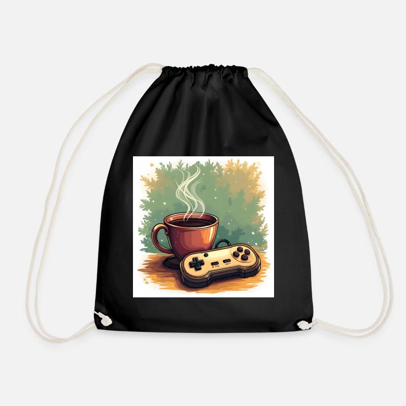 Caffeine & Campaigns - Drawstring Bag - black