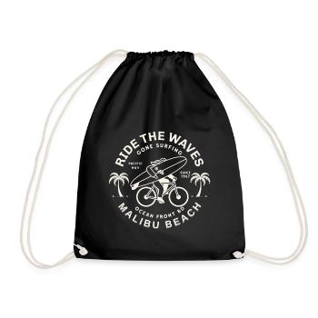 Malibu Surf Vintage Vélo Planche - Sac de sport léger - noir - Devant