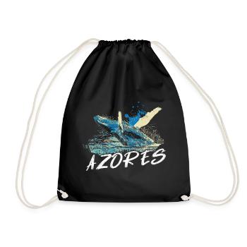 Açores baleine à bosses, Art Océan Bleu - Sac de sport léger - noir - Devant