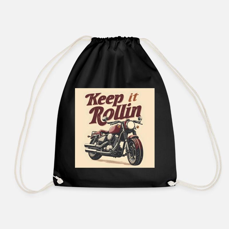 Keep it Rollin' – Typographie minimaliste - Sac de sport léger - noir