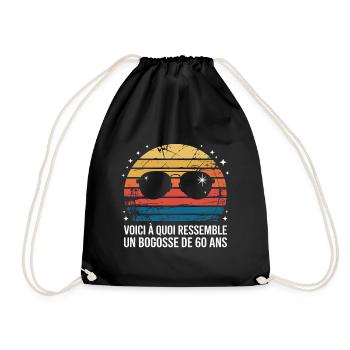 Retro Sun Glasses 60 Years - Drawstring Bag - black - Front