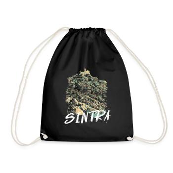 Castle of the Moors Sintra illustration - Drawstring Bag - black - Front