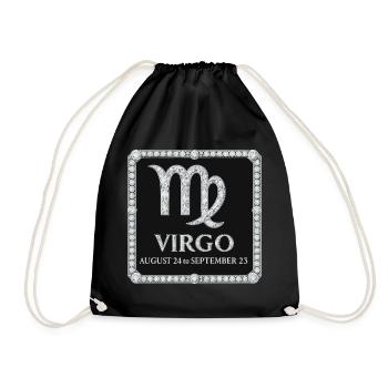 Signe du zodiaque Vierge - Sac de sport léger - noir - Devant
