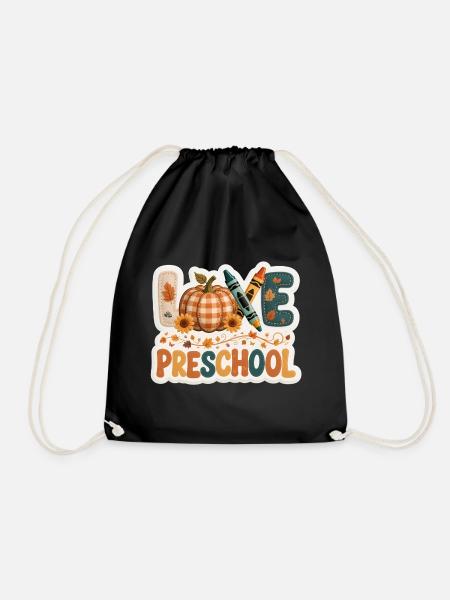 Love Preschool Thanksgiving Fall Leaves Teacher - Turnbeutel - Schwarz