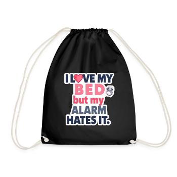 J’aime mon lit, mais mon réveil le déteste ⏰💤 - Sac de sport léger - noir - Devant