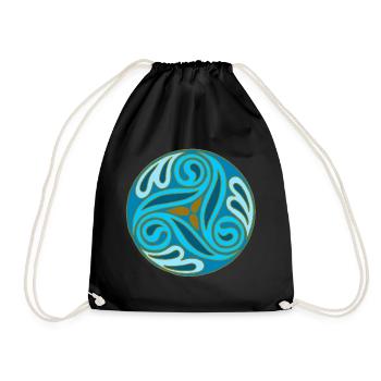 Blue Celtic Sphere - Drawstring Bag - black - Front