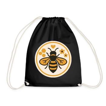Save the Bees - Natur Bienenmotiv - Turnbeutel - Schwarz - Vorne