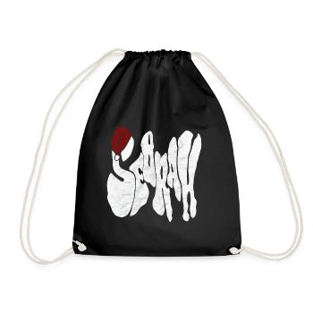 Savage "SEBRAH" Graffiti Font Marble - Drawstring Bag - black - Front