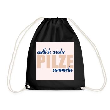 PILZE SAMMELN HOBBY - Turnbeutel - Schwarz - Vorne